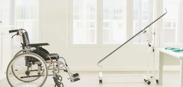 Illustrative photograph of mobility equipment in an accessible home