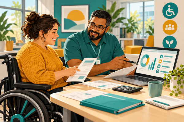 Participant reviewing an invoice with their NDIS plan manager