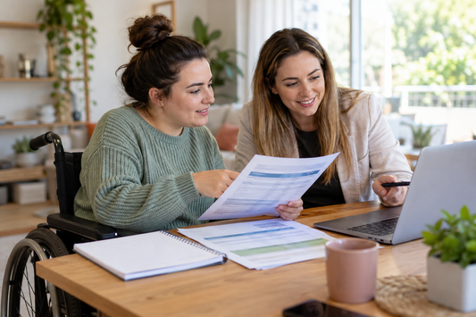 Participant and plan manager reviewing NDIS budget guidance