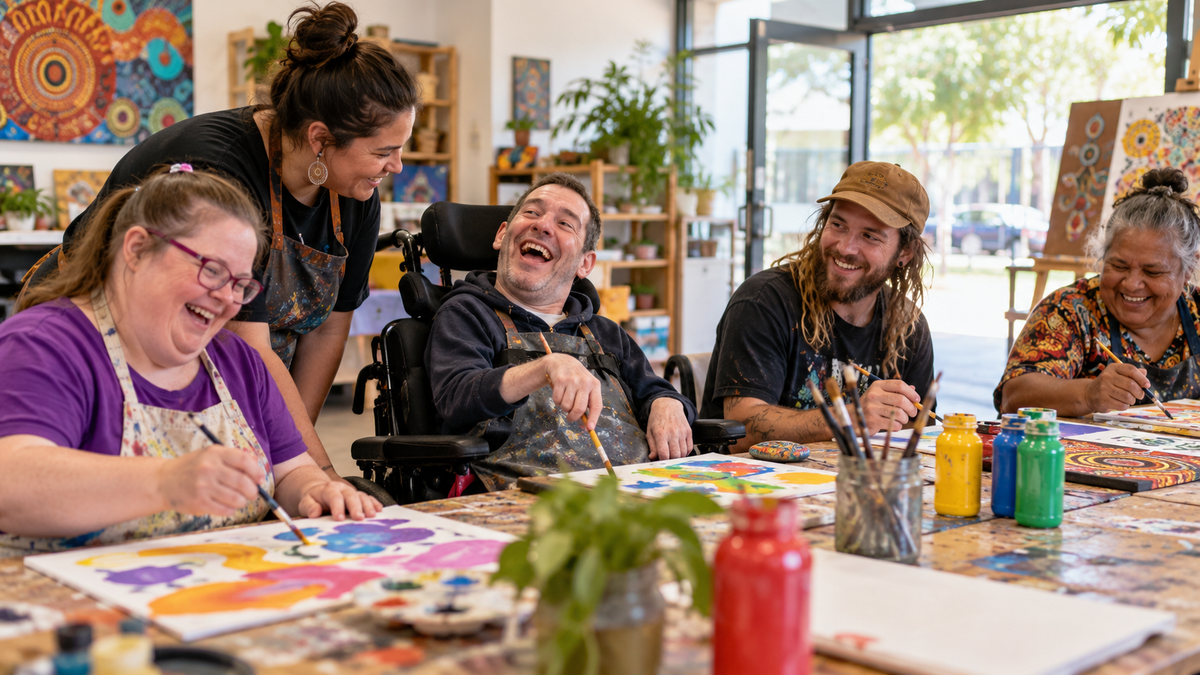 Participant and plan manager reviewing an NDIS budget and support costs