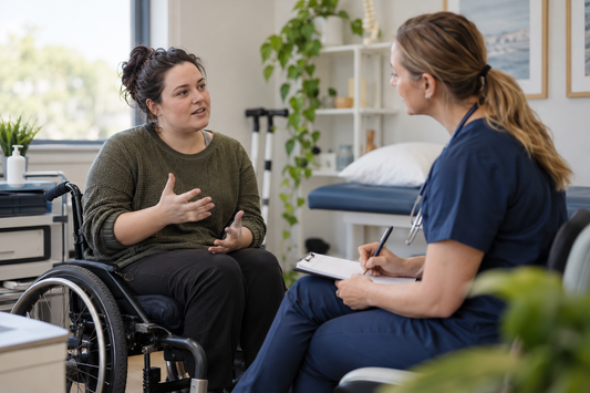 NDIS participant discussing fluctuating daily impacts with a treating clinician