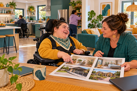 Participant reviewing accessible supported independent living options