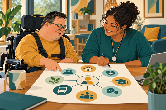 Participant and specialist coordinator mapping complex supports and services