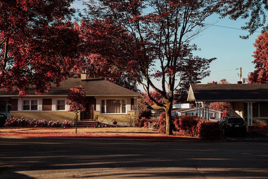 a house with a car parked in front of it