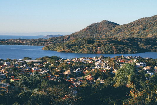green and brown mountain beside body of water during daytime