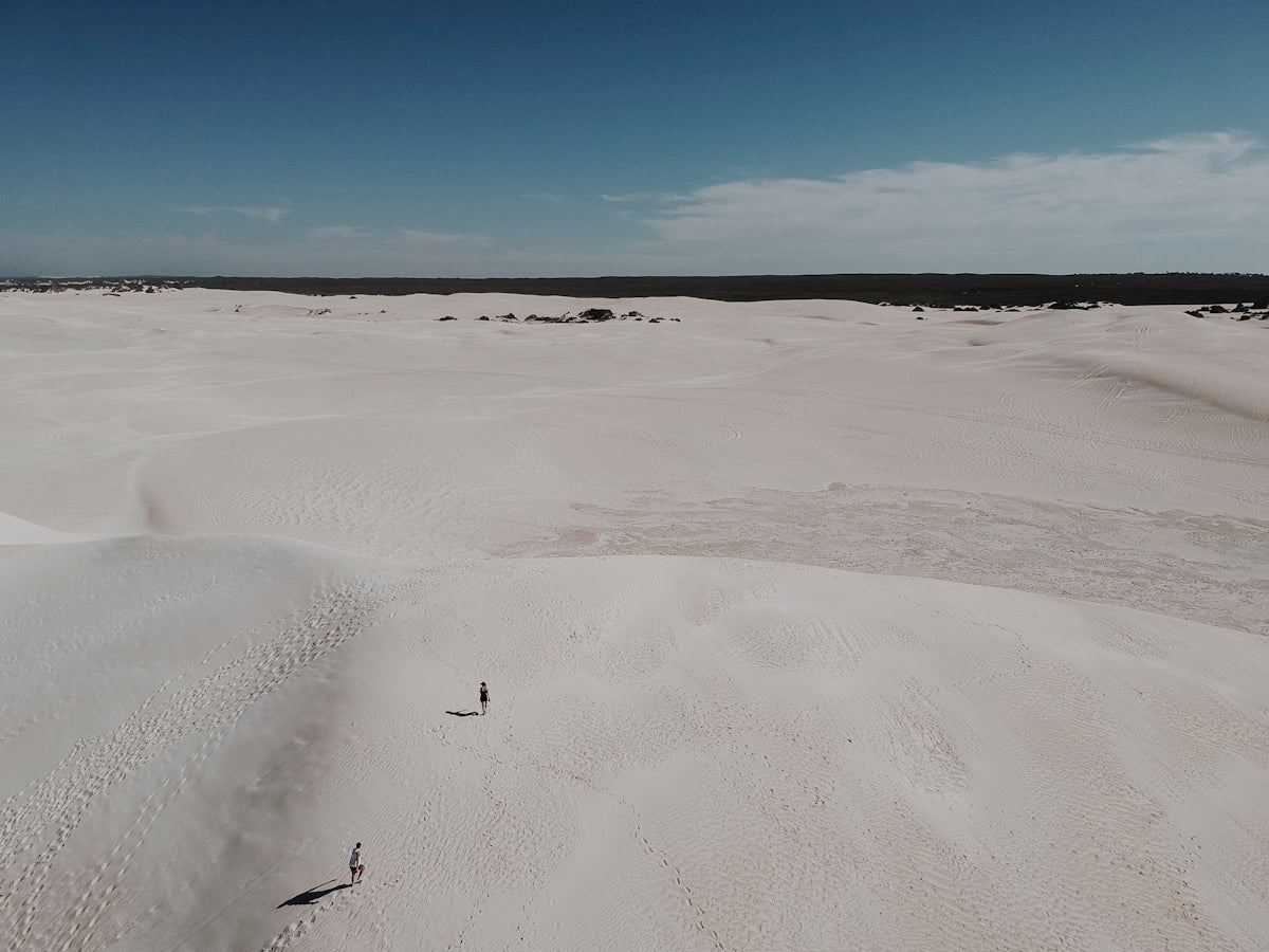 white sand under blue sky during daytime