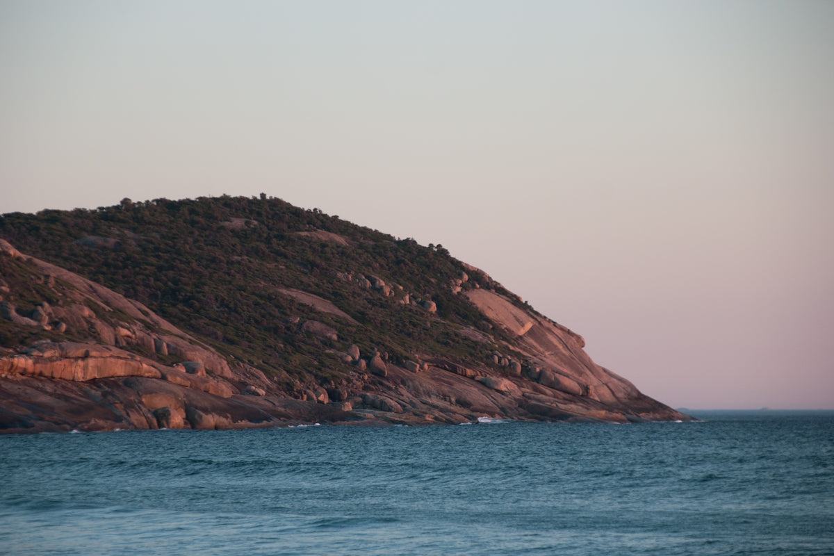 brown and green mountain beside body of water during daytime