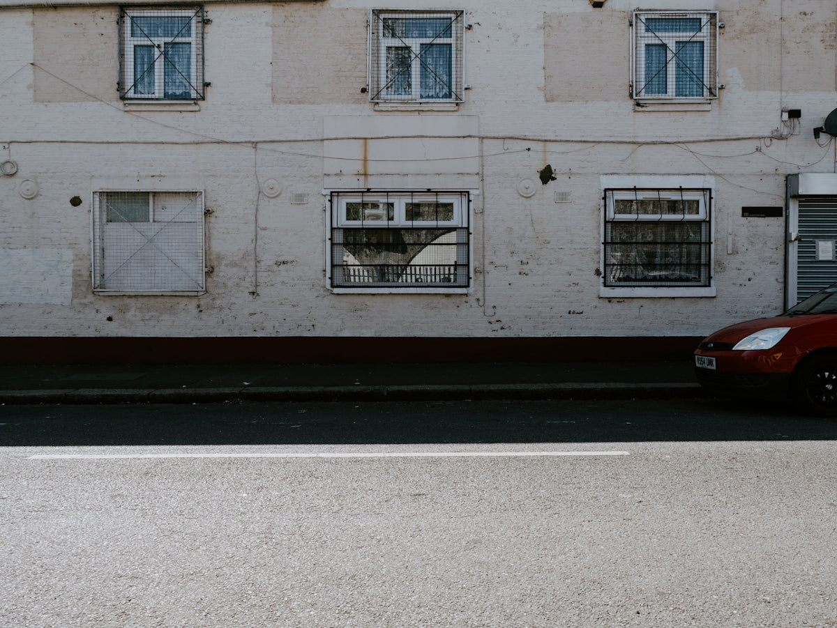 white and red concrete building