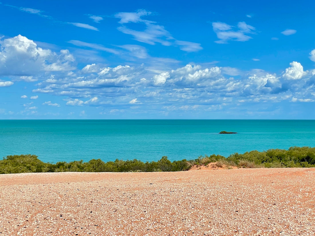 a view of a body of water from a hill