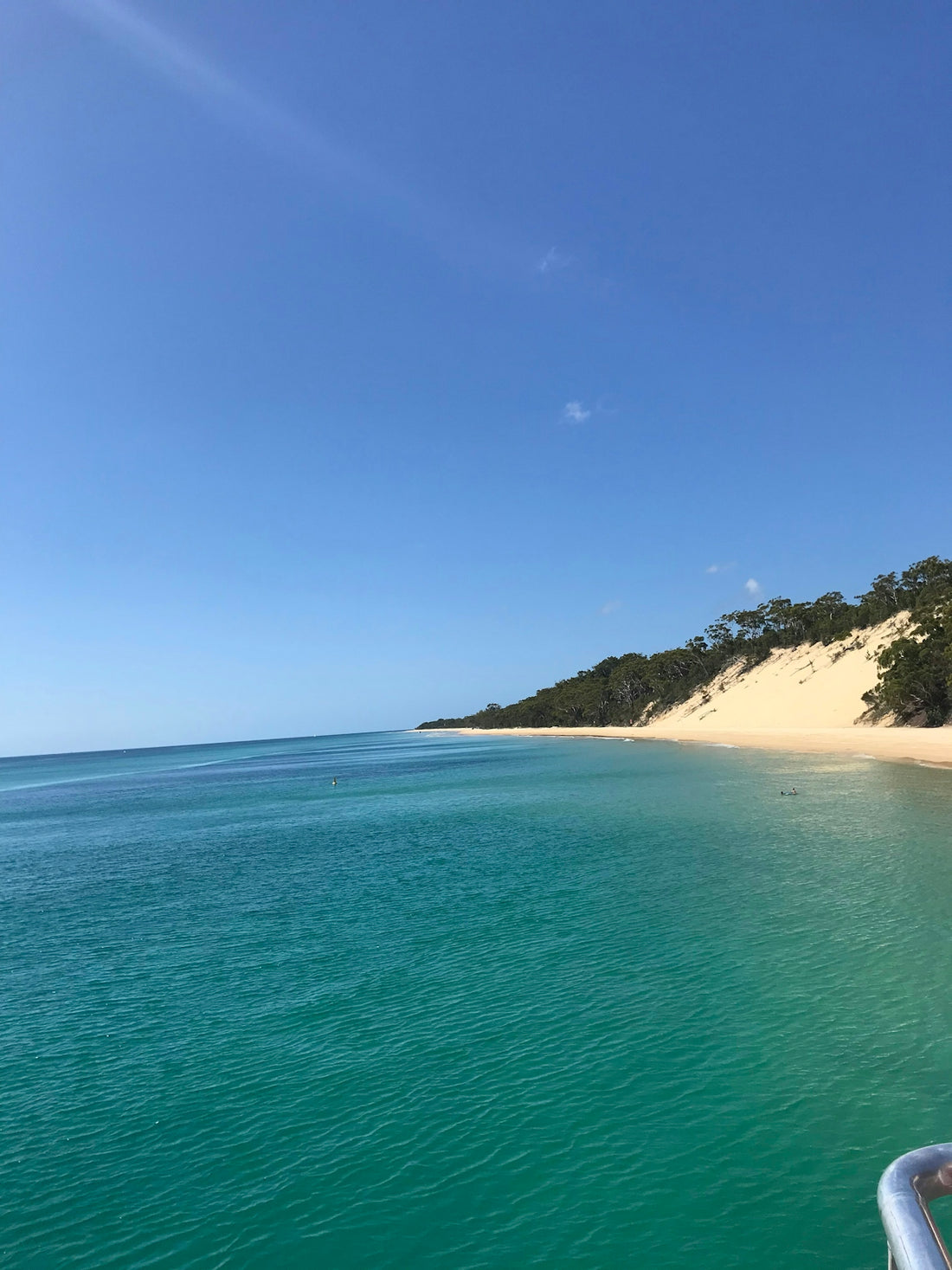 a view of a beach from a boat