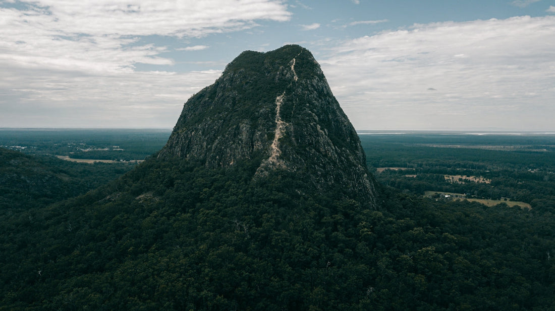 a mountain with a very tall peak in the middle of it